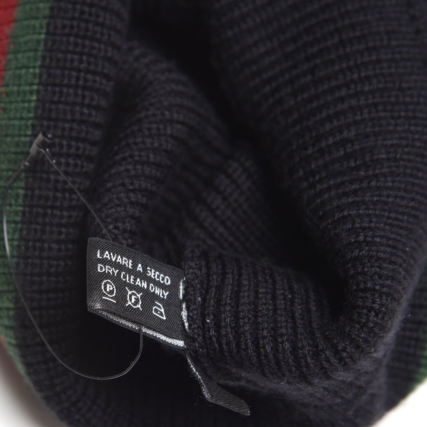 Gucci Wool Silk Web Beanie Hat M Black 5 of 5