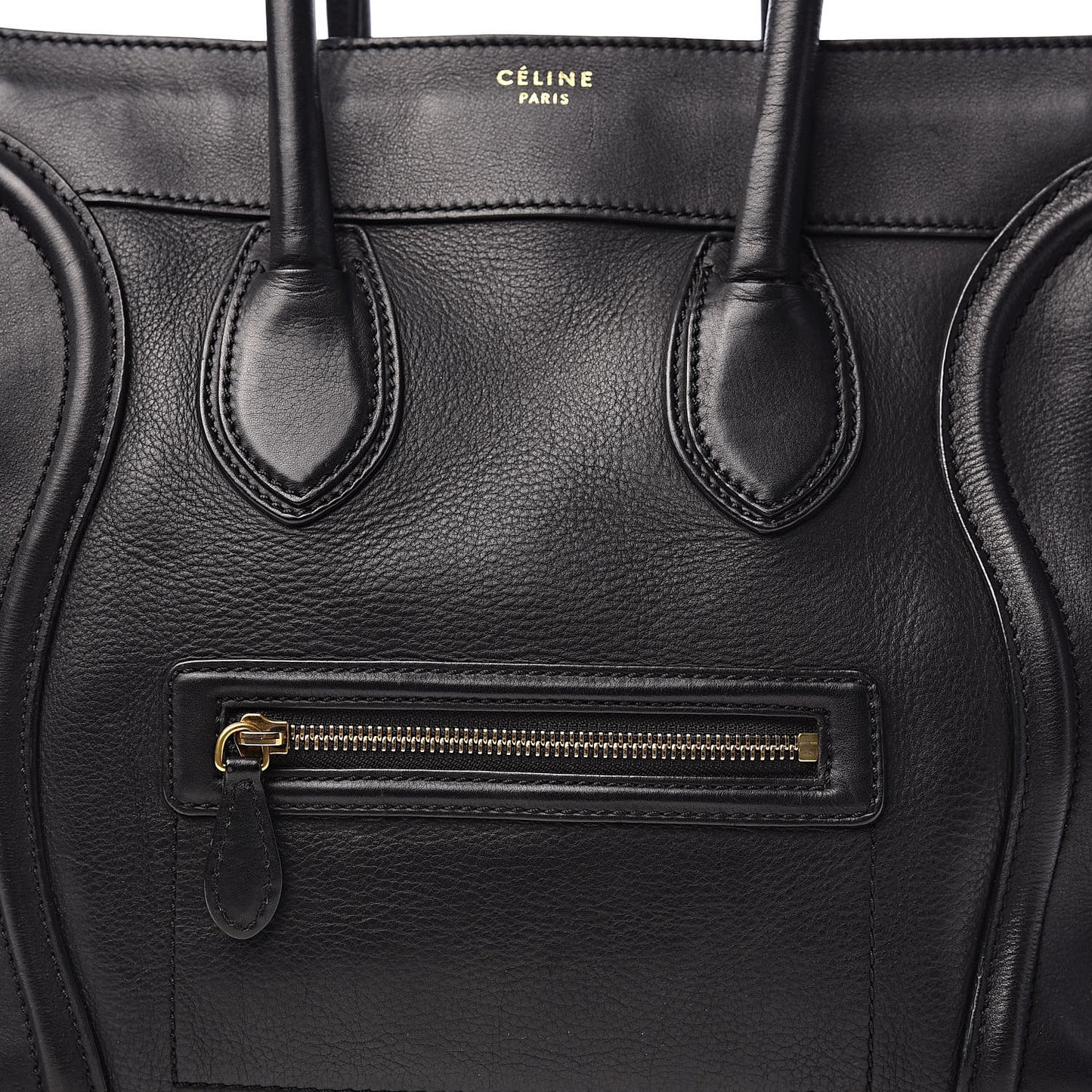 Drummed Calfskin Mini Luggage Black