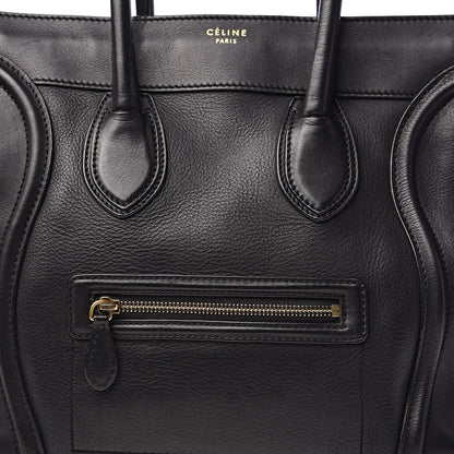 Celine Drummed Calfskin Mini Luggage Black 11 of 11