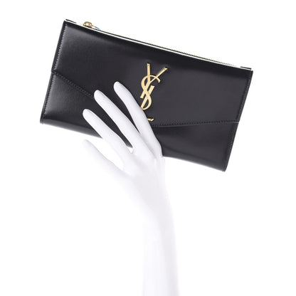 Saint Laurent Smooth Shiny Calfskin Monogram Uptown Wallet Black 2 of 6