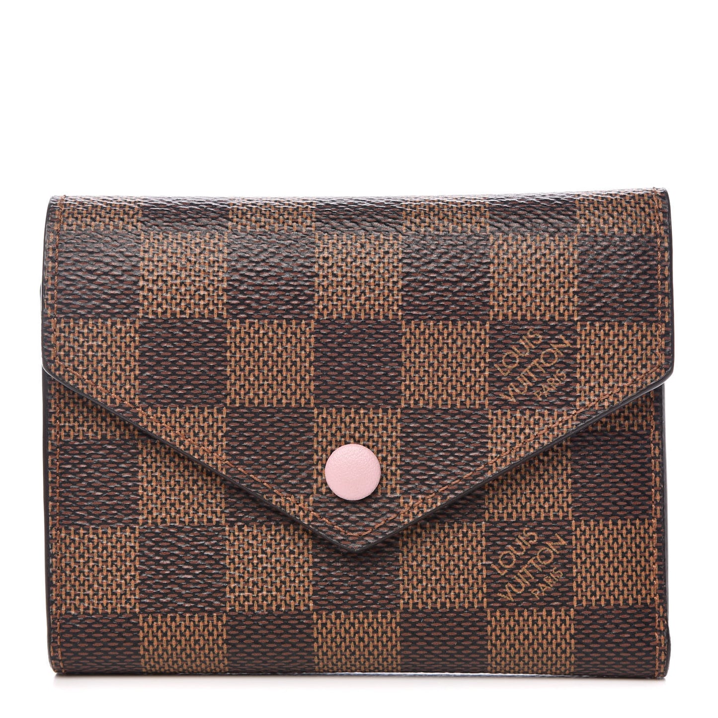 Damier Ebene Victorine Wallet Rose Ballerine