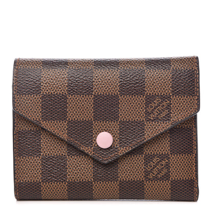 Louis Vuitton Damier Ebene Victorine Wallet Rose Ballerine 1 of 9