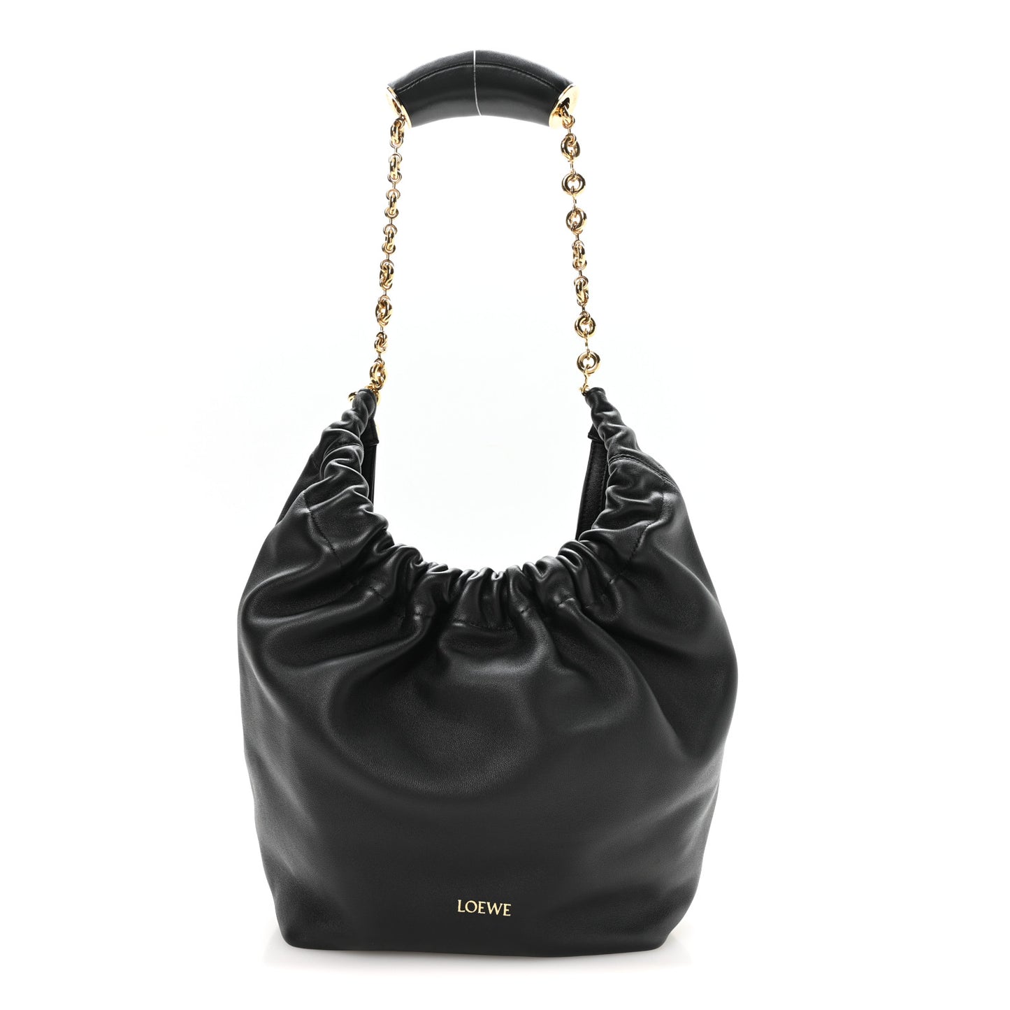 Buttery Nappa Lambskin Mini Squeeze Bag Black