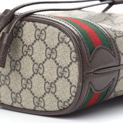 Gucci GG Supreme Monogram Web Mini Ophidia Bucket Bag Brown 9 of 11