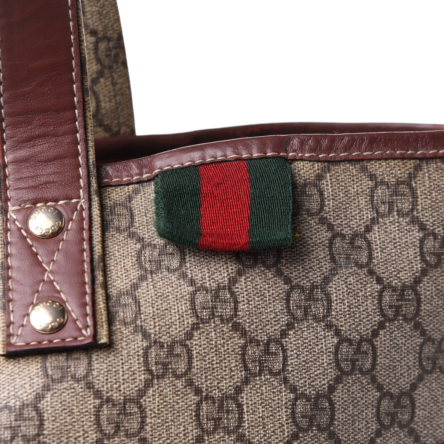 Gucci GG Plus Monogram Medium Signature Web Loop Tote Brown 9 of 15