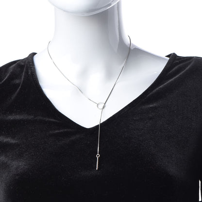 Gucci 18K White Gold 20mm Lariat Necklace 2 of 6