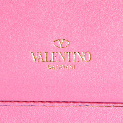 Valentino Garavani Calfskin Rockstud Flip Lock Wristlet Wallet Ninphea 6 of 9