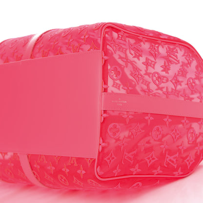 Louis Vuitton Monogram Fluo See Through Keepall Bandouliere 50 Rose 8 of 10