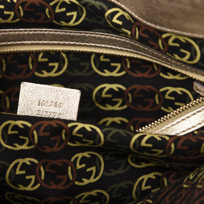 Gucci Metallic Calfskin Medium Britt Tote Platinum 8 of 14