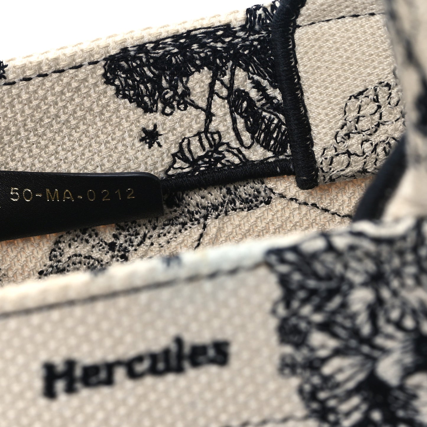 Canvas Embroidered Small Zodiac Toile De Jouy Book Tote Latte