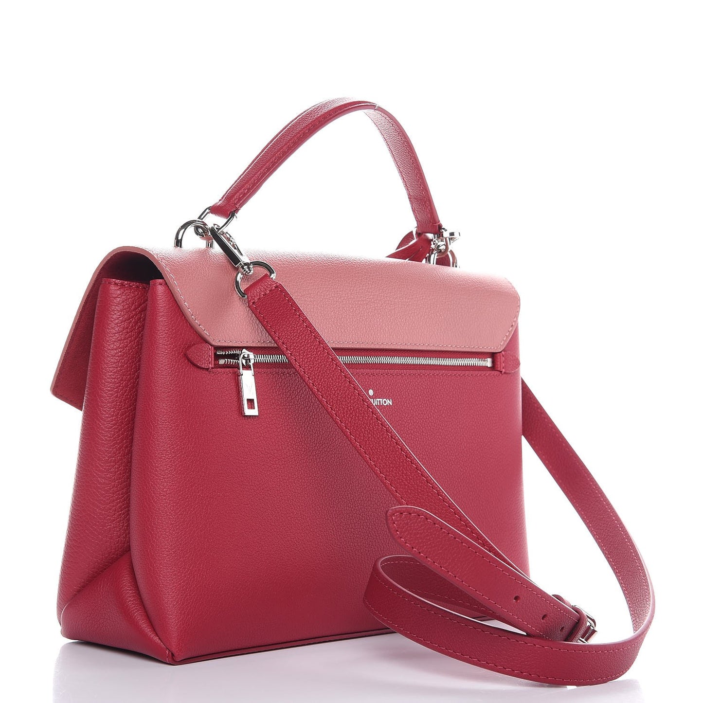 Soft Calfskin My Lockme Top Handle Rose Boudoir Lie de Vin Creme