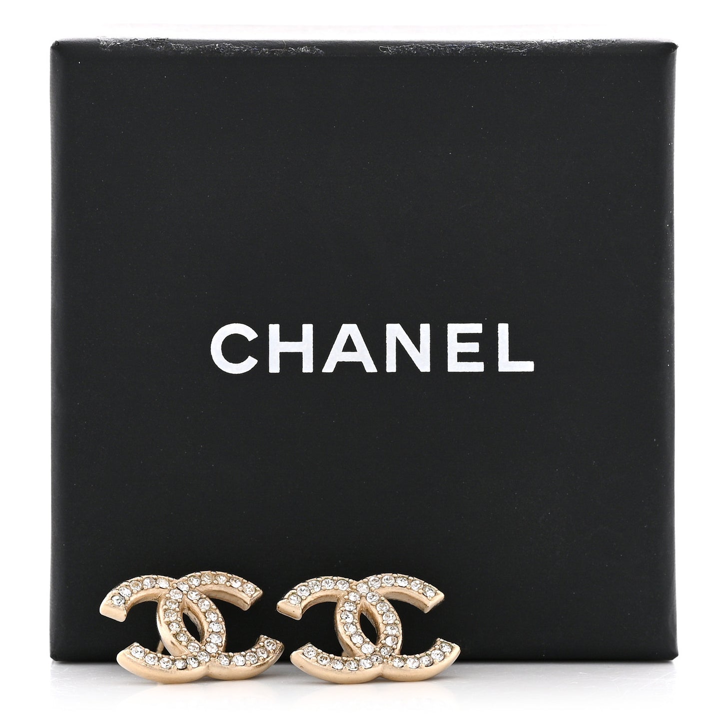 Crystal CC Earrings Light Gold