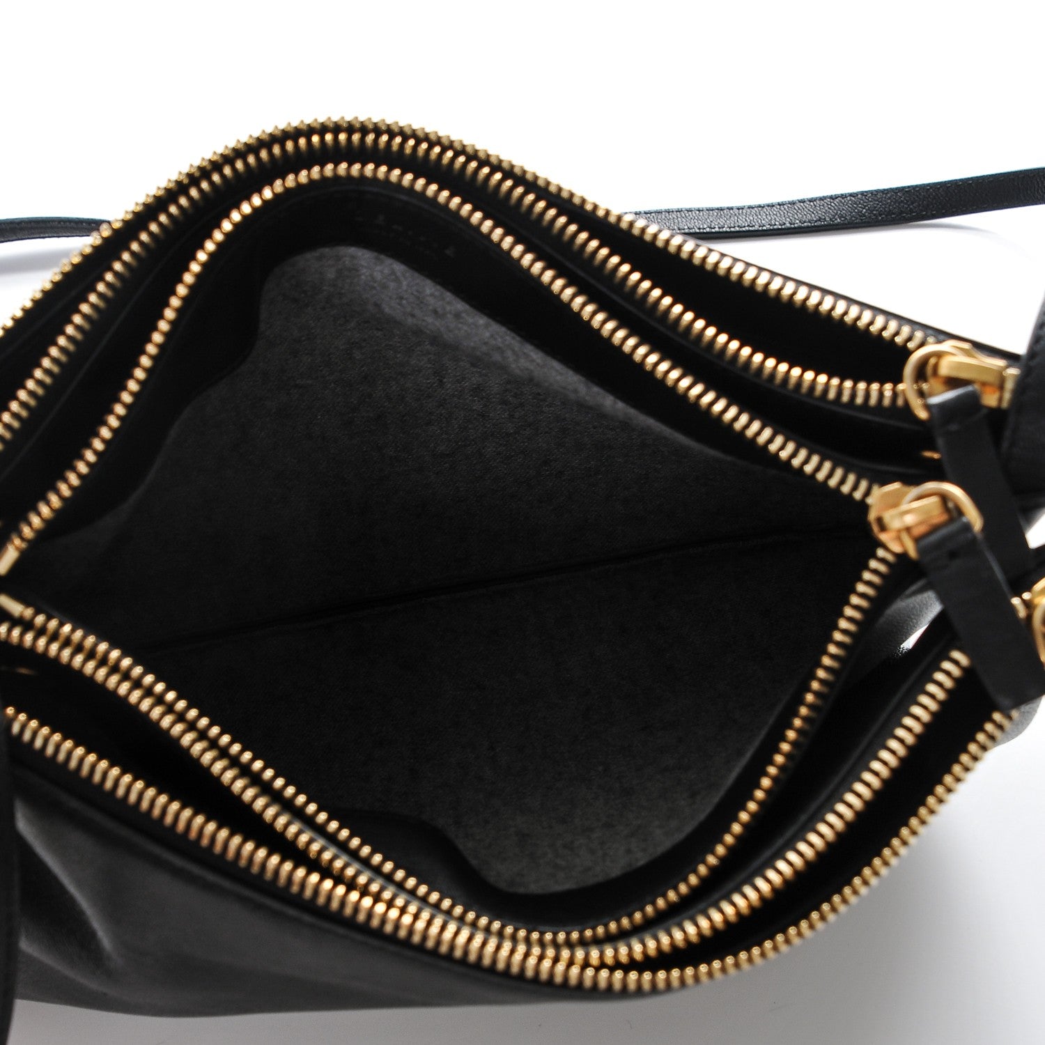 Celine Lambskin Large Trio Crossbody Bag Black 6 of 8