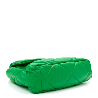 Chanel Goatskin Quilted Large Chanel 19 Flap Green 4 of 10