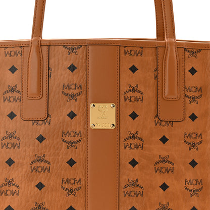 MCM Visetos Medium Liz Shopper Tote Cognac 10 of 15