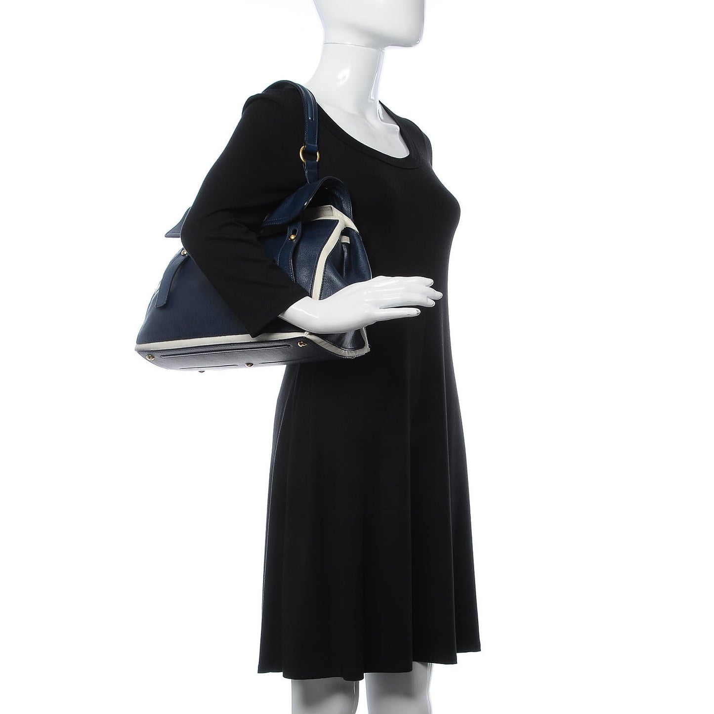 Calfskin Canvas Medium Muse Two Blue