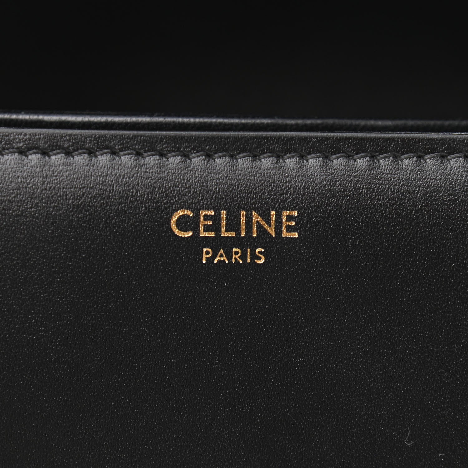 Celine Shiny Calfskin Medium Triomphe Black 7 of 10
