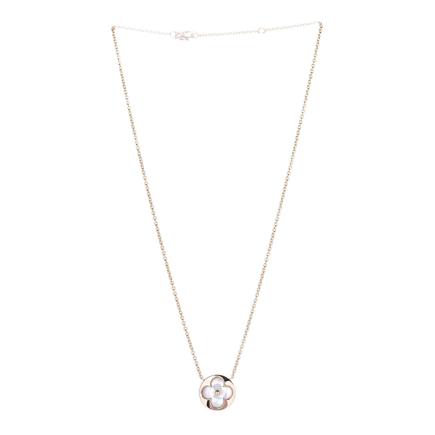 Louis Vuitton 18K Pink Gold Mother Of Pearl Blossom Sun Pendant Necklace 3 of 8