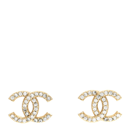 Chanel Crystal CC Earrings Gold 1 of 4
