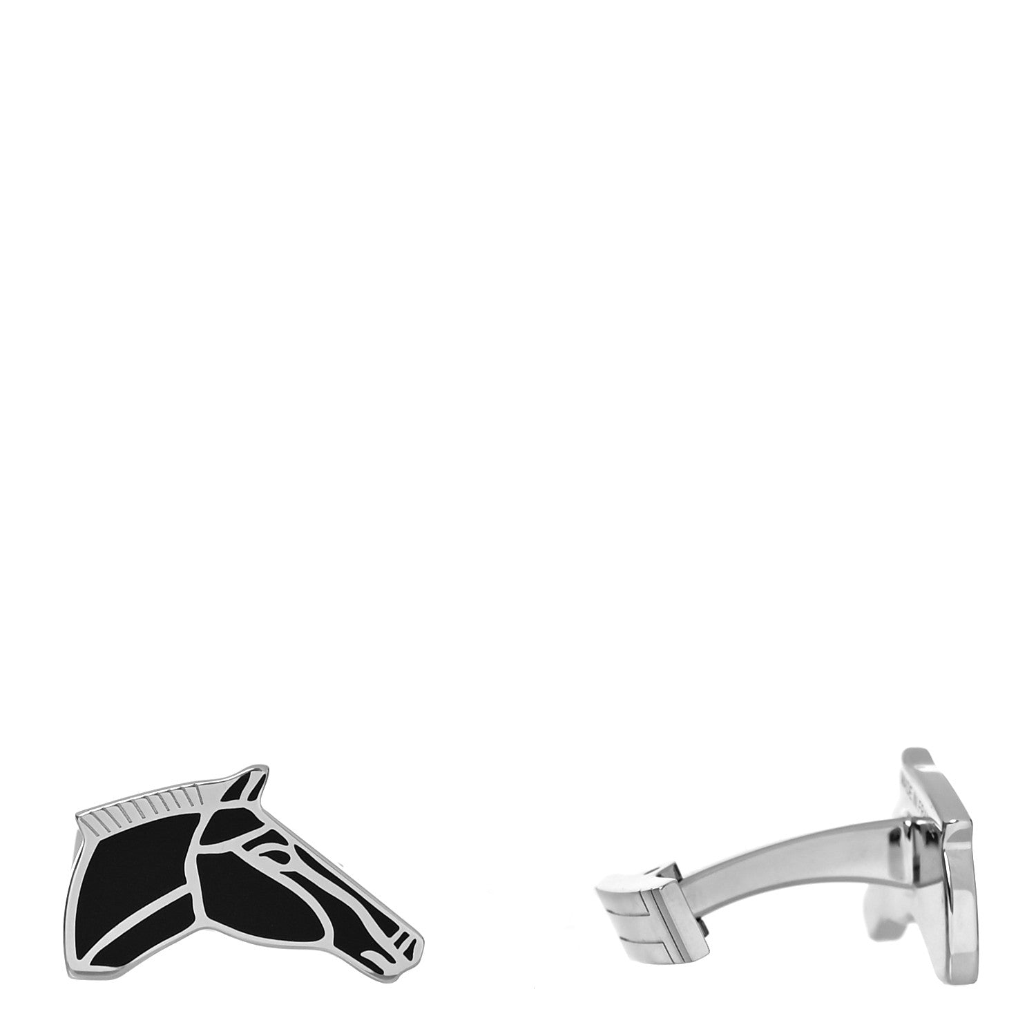 Hermes Palladium Lacquered Jolly Jumper Cufflinks Black 3 of 8