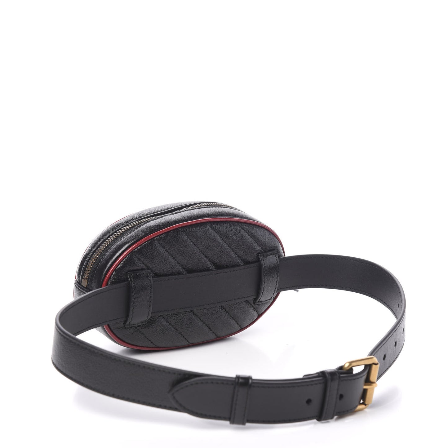 Azalea Calfskin Matelasse Diagonal Torchon GG Marmont Belt Bag 75 30 Black Romantic Cerise