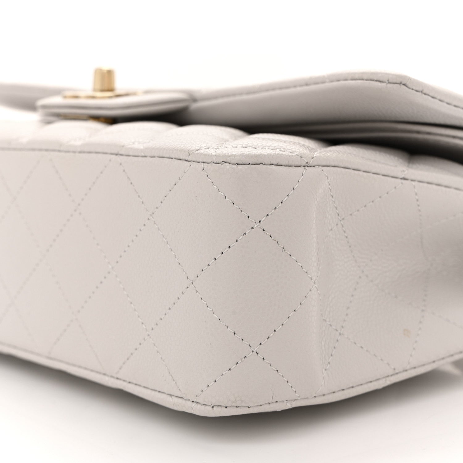 Chanel Caviar Quilted Medium Double Flap Light Grey 9 of 11