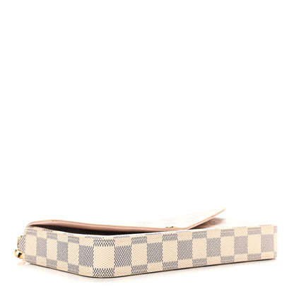 Louis Vuitton Damier Azur Pochette Felicie Chain Wallet Rose Ballerine 4 of 10