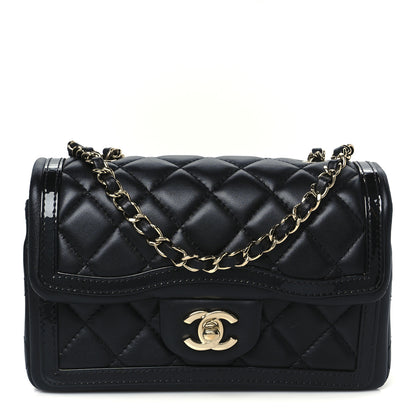Chanel Shiny Lambskin Quilted Half Mini Flap Black 1 of 12