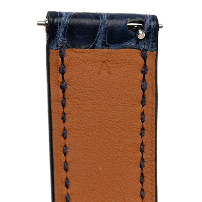 Hermes Shiny Alligator Heure H Hour Watch Strap Bleu Roi 6 of 6