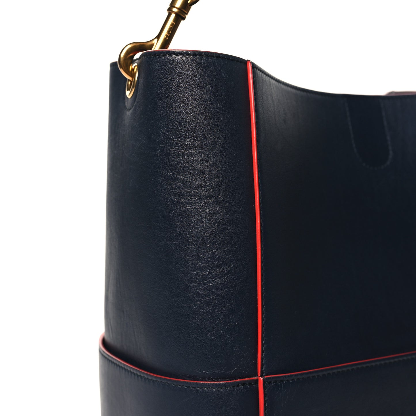 Supersoft Calfskin Sangle Bucket Bag Navy