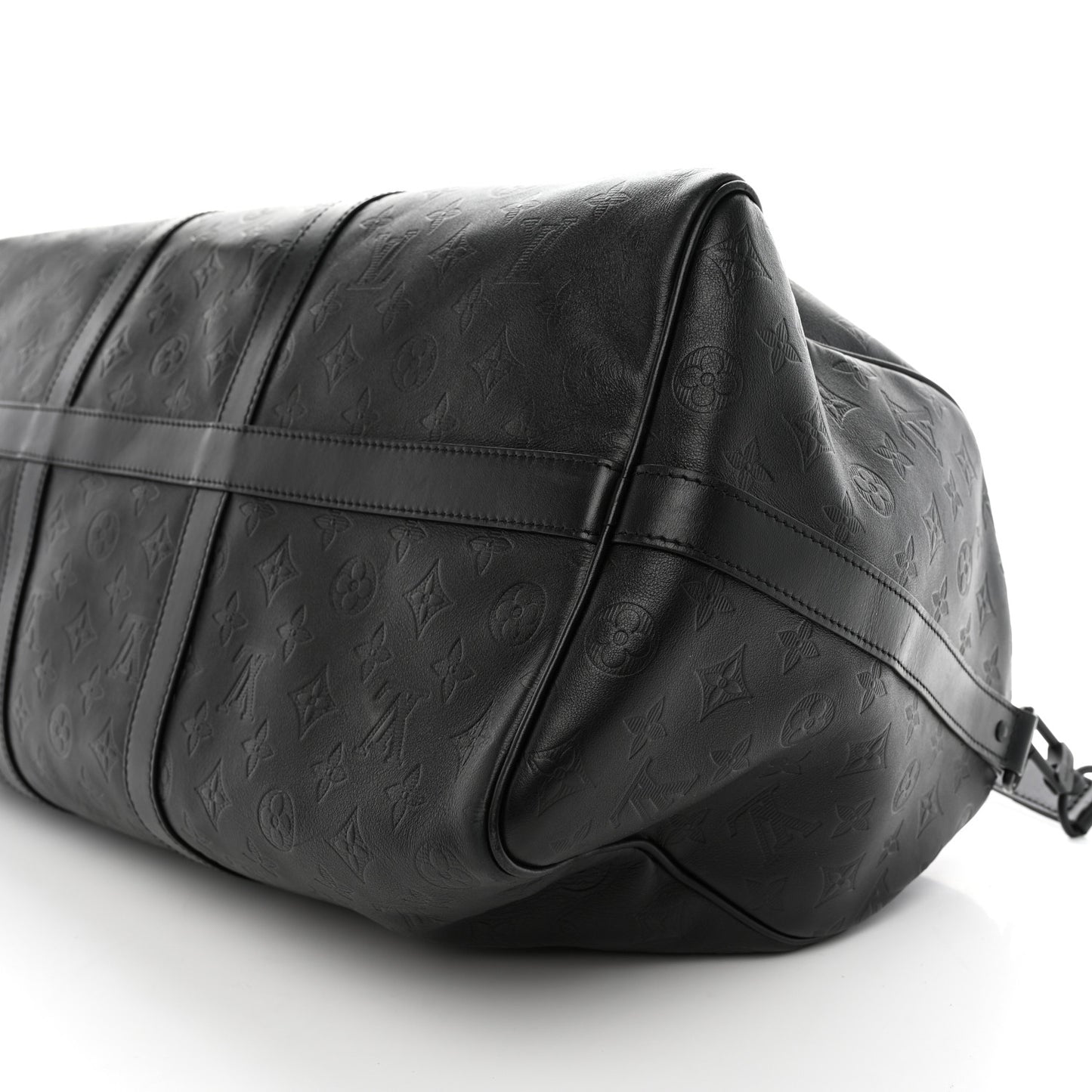 Calfskin Shadow Monogram Keepall Bandouliere 50 Black