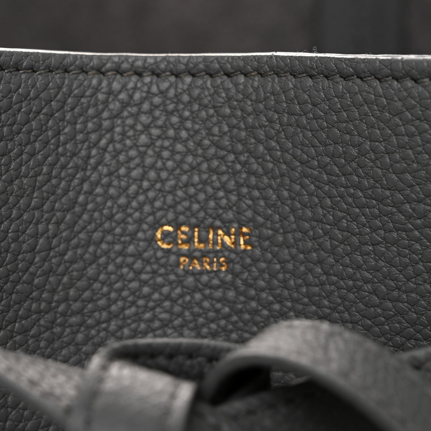 Celine Soft Grained Calfskin Small Belt Cabas Phantom Medium Grey 6 of 11