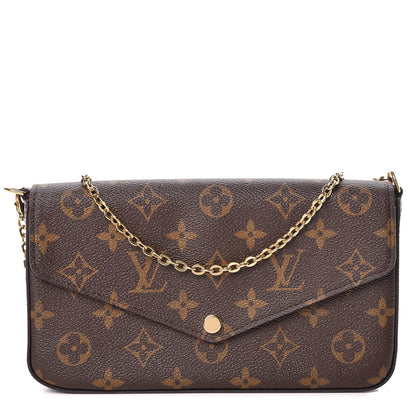 Louis Vuitton Monogram Pochette Felicie Chain Wallet Fuchsia 1 of 12