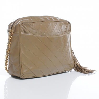 Chanel Lambskin Chevron Tassel Camera Case Taupe 3 of 8