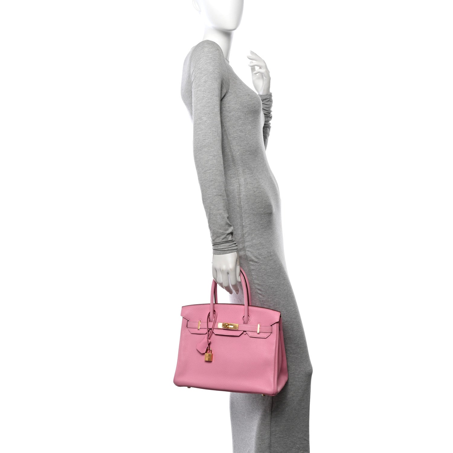 Hermes Chevre Mysore Horseshoe Birkin 30 Bubblegum Rose Shocking 2 of 12