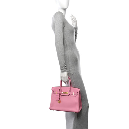 Hermes Chevre Mysore Horseshoe Birkin 30 Bubblegum Rose Shocking 2 of 12