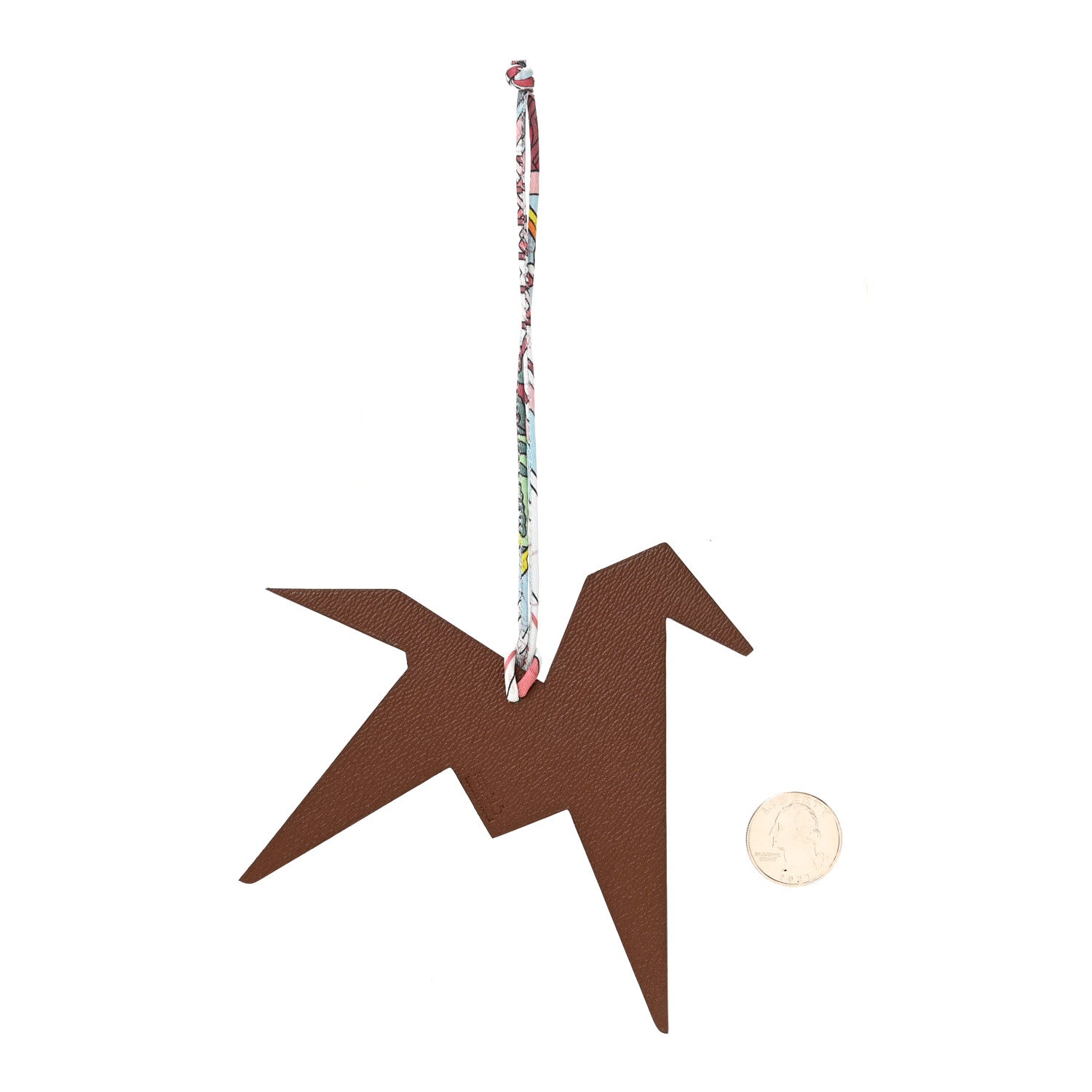 Hermes Taurillon Clemence Chevre Mysore Silk Petit H Origami Horse Bag Charm 2 of 5