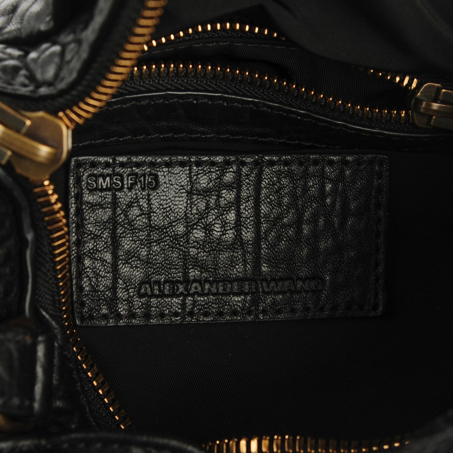 Pebbled Lambskin Mini Rockie Black Antique Brass Hardware