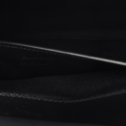 Saint Laurent Grain De Poudre Textured Mixed Matelasse Triquilt Medium Monogram Satchel Black 7 of 12