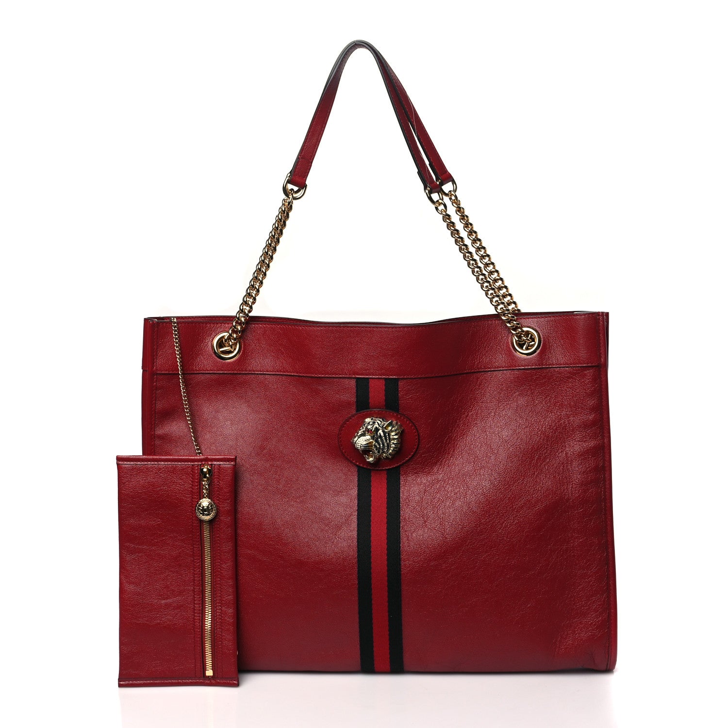 Gucci Calfskin Large Rajah Chain Tote Romantic Cherry 3 of 11