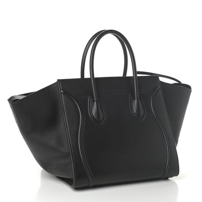 Celine Supple Calfskin Medium Phantom Luggage Black 3 of 9