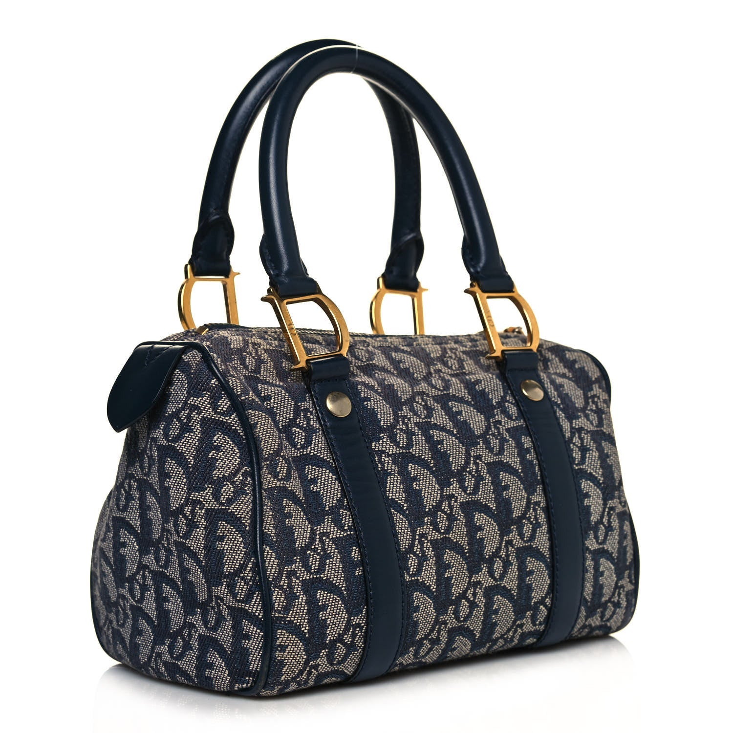 Christian Dior Monogram Boston Navy Blue 2 of 16