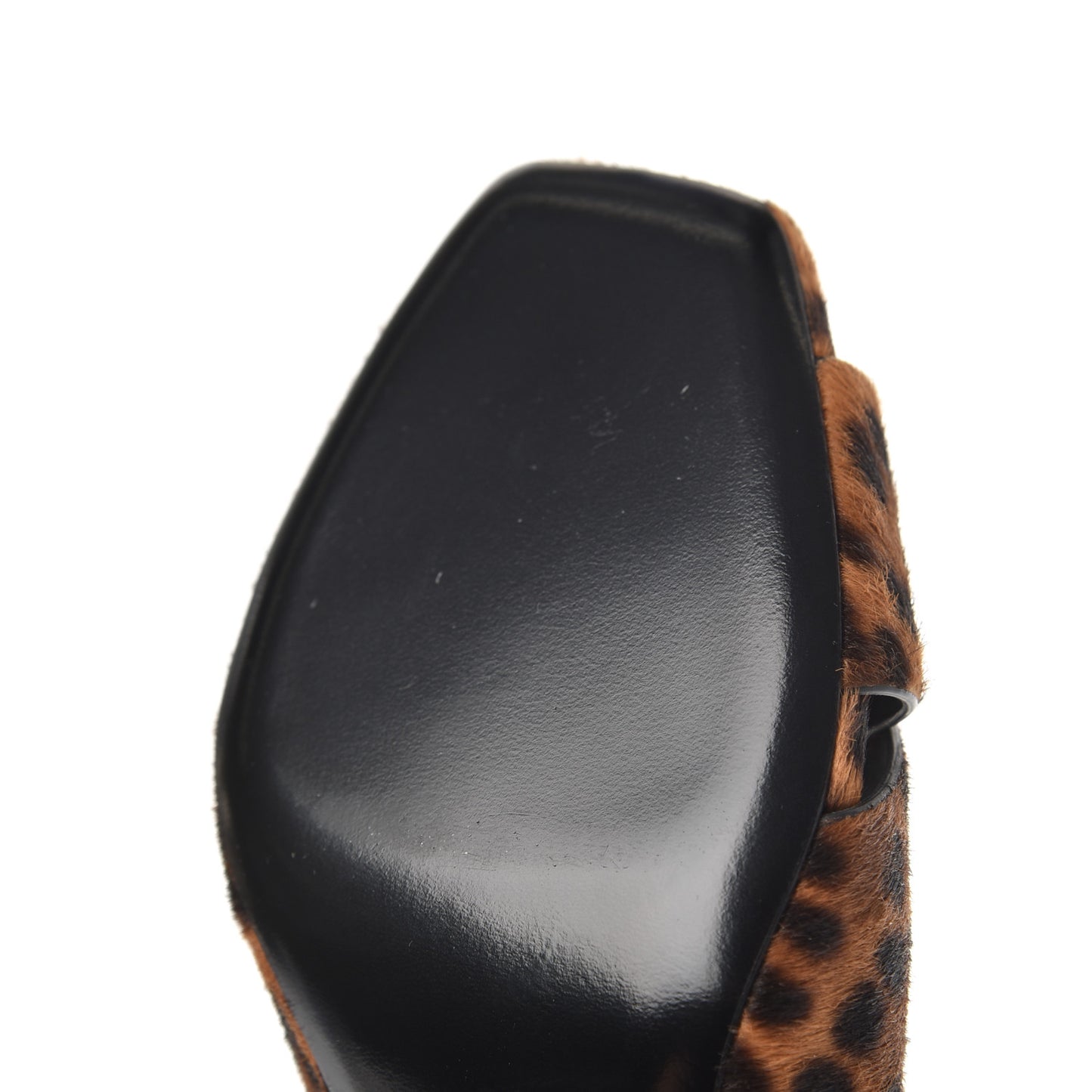 Ponyhair Leopard Print Oak 75 Ankle Strap Sandals 39.5 Brown