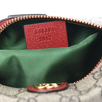 Gucci Soft GG Supreme Monogram Calfskin Small Ophidia Cosmetic Case Beige Ebony Hibiscus Red 7 of 7