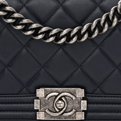 Chanel Lambskin Quilted Medium Boy Flap Navy 8 of 11