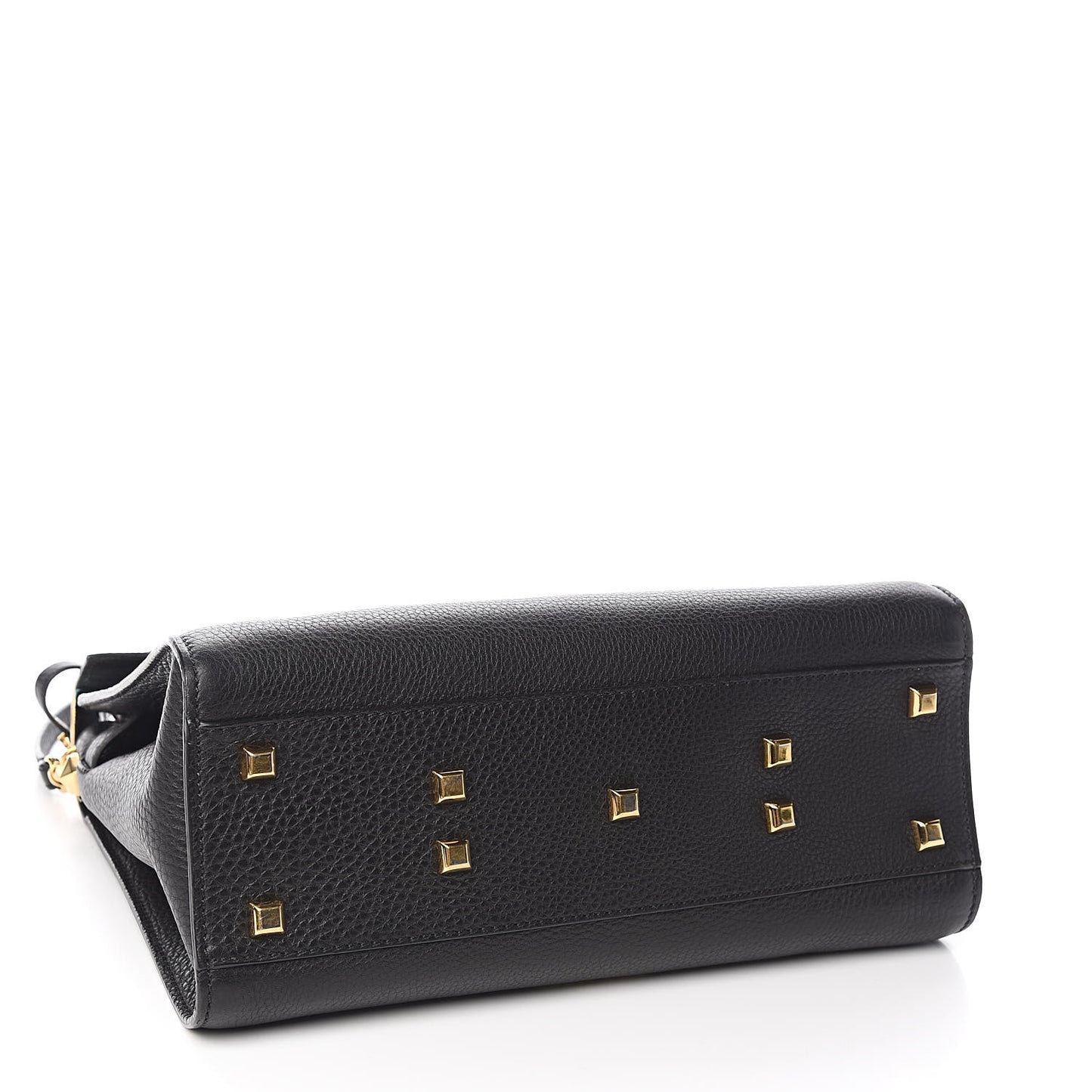 Pebbled Calfskin Medium My Rockstud Frame Bag Black