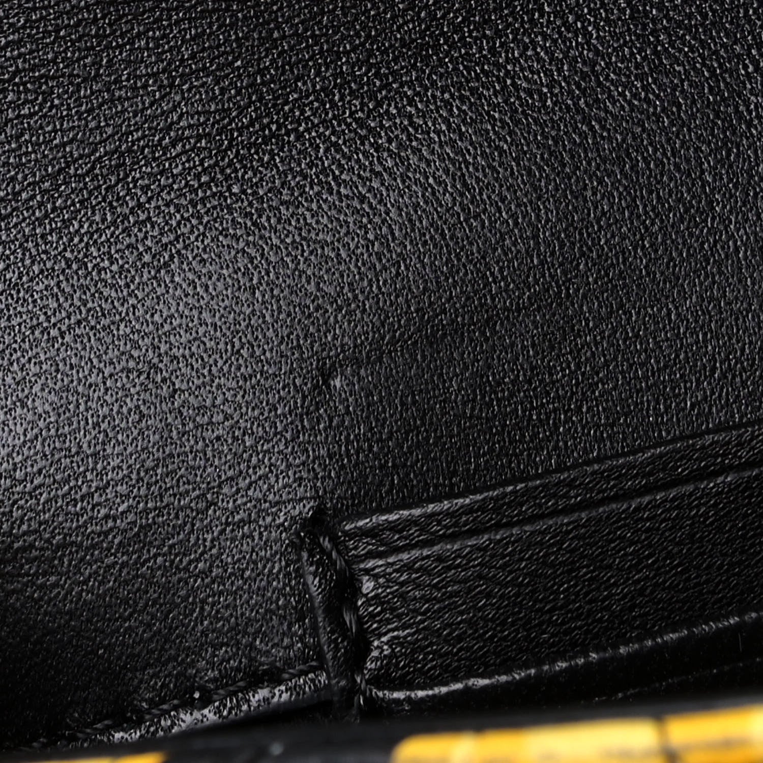 Versace Nappa Baroque Print Quilted Trapuntata Tribute Wallet Chain Crossbody Gold Black 9 of 10