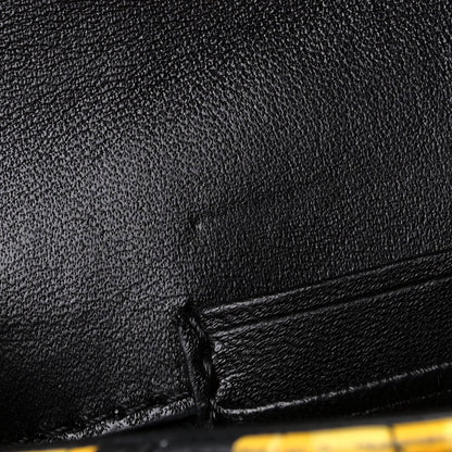 Versace Nappa Baroque Print Quilted Trapuntata Tribute Wallet Chain Crossbody Gold Black 9 of 10