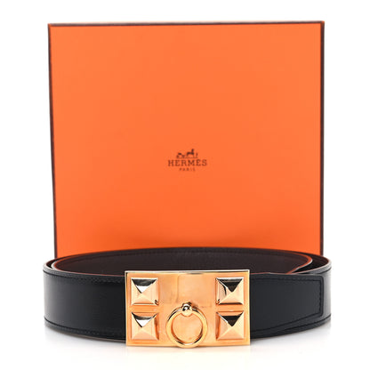 Hermes Box Togo 32mm Collier De Chien CDC Belt 85 34 Prunoir Black 4 of 4