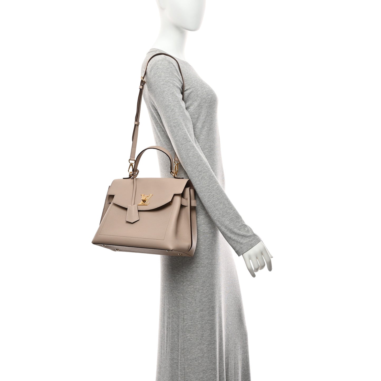 Soft Calfskin Lockme Ever MM Greige